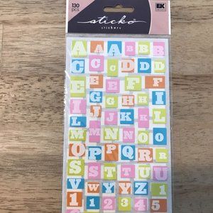 EK Success Sticko Bright Square ABC Alphabet Letter Stickers